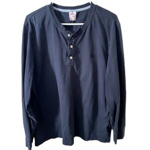 Brooks Brothers 1818 Navy Henley Shirt XXL Long Sleeve.
